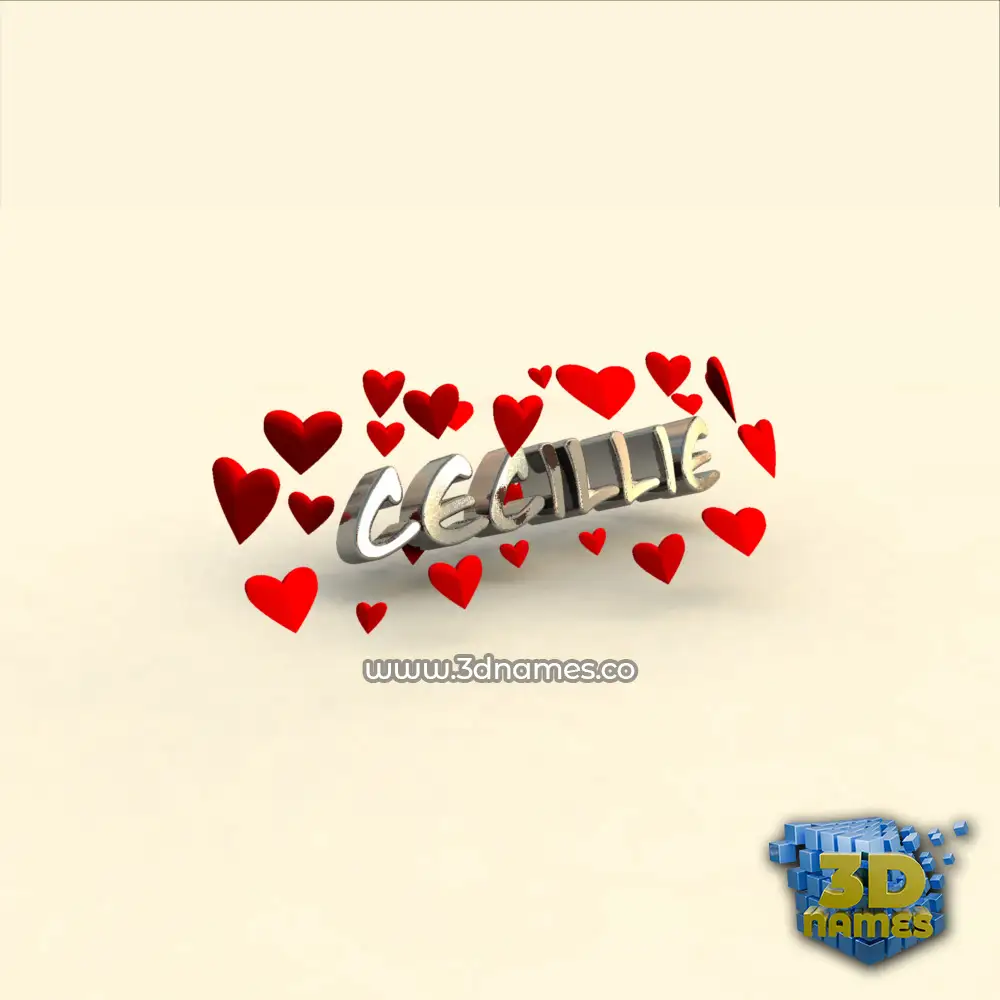 cecillie in In Love style - 3D name wallpaper