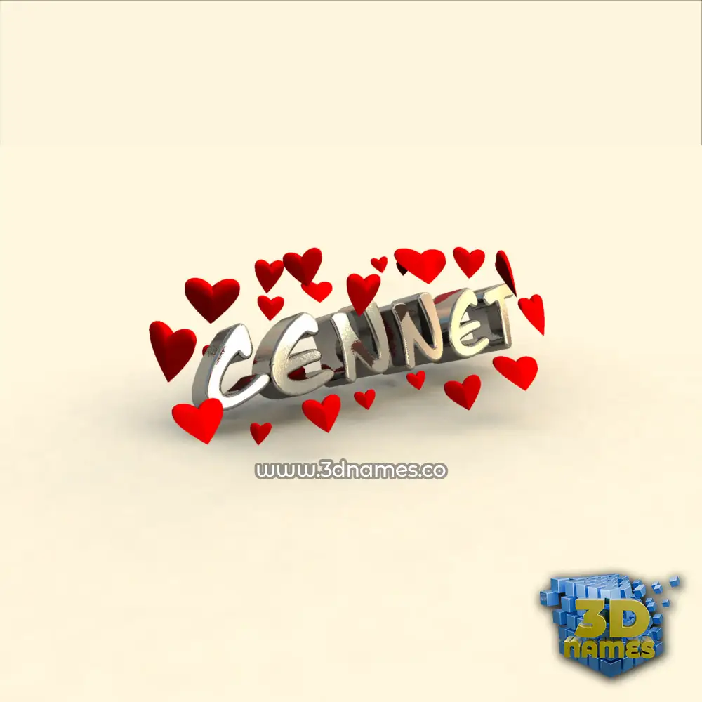 cennet in In Love style - 3D name wallpaper