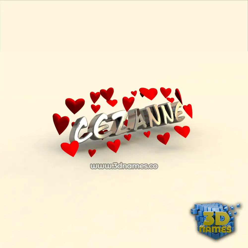 cezanne in In Love style - 3D name wallpaper