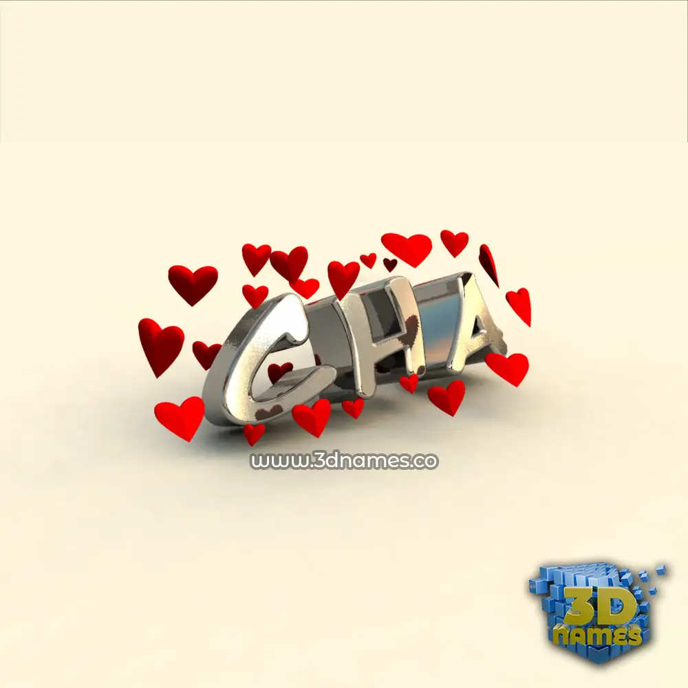 cha in In Love style - 3D name wallpaper