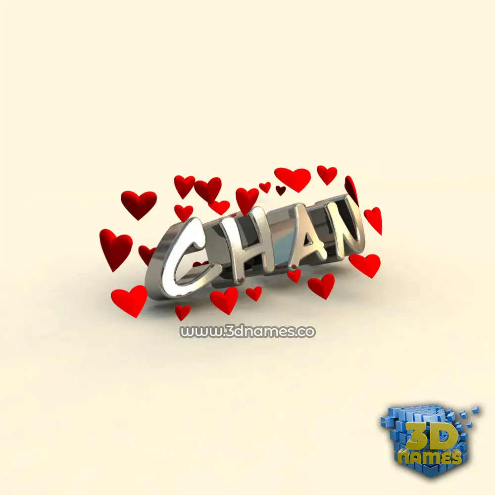 chan in In Love style - 3D name wallpaper