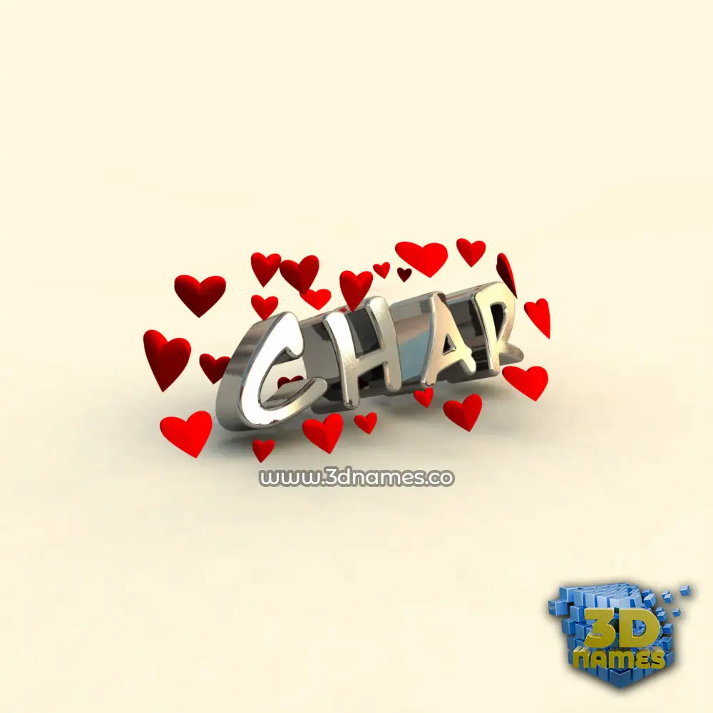 char in In Love style - 3D name wallpaper