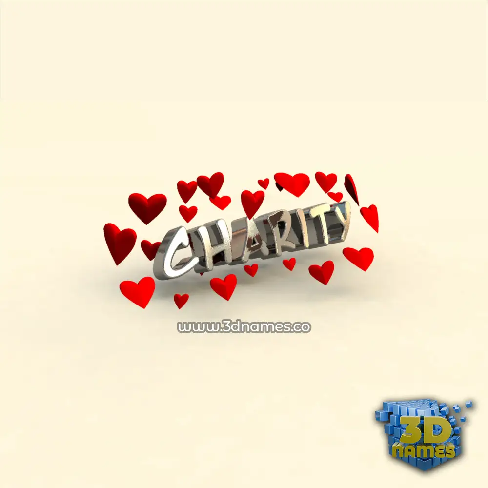 charity in In Love style - 3D name wallpaper
