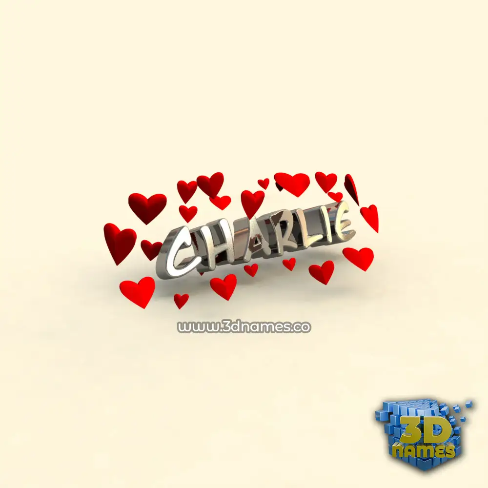 charlie in In Love style - 3D name wallpaper
