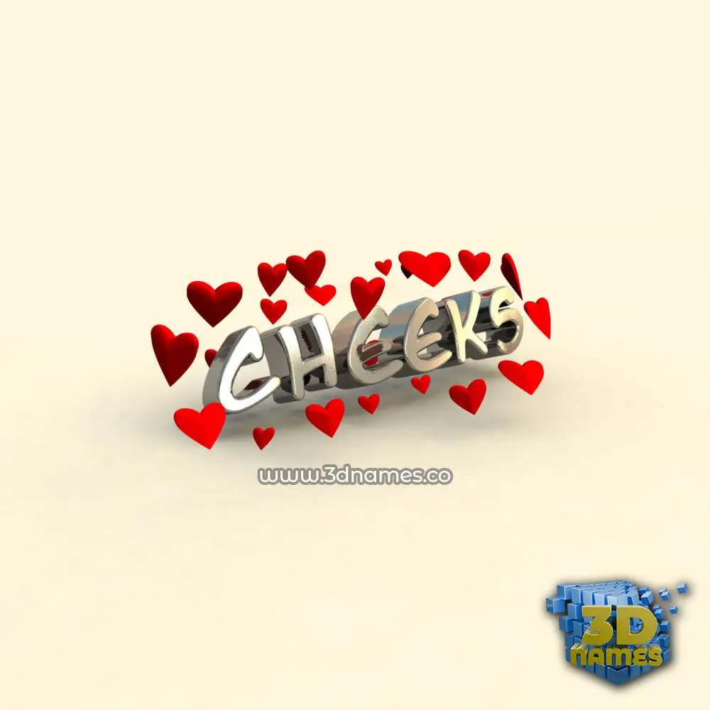 cheeks in In Love style - 3D name wallpaper