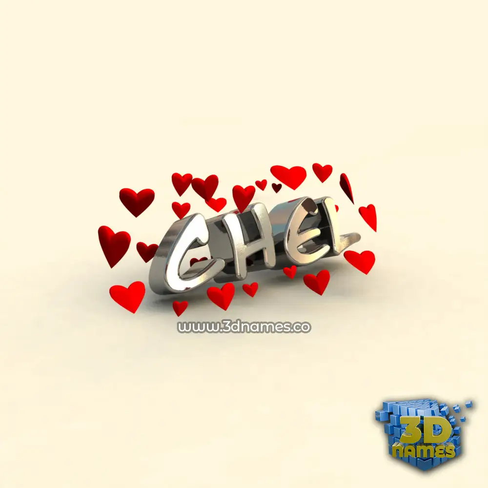 chel in In Love style - 3D name wallpaper