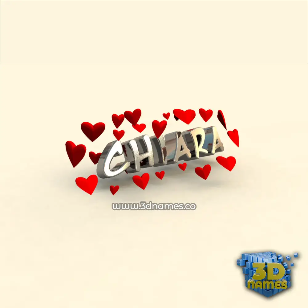 chiara in In Love style - 3D name wallpaper
