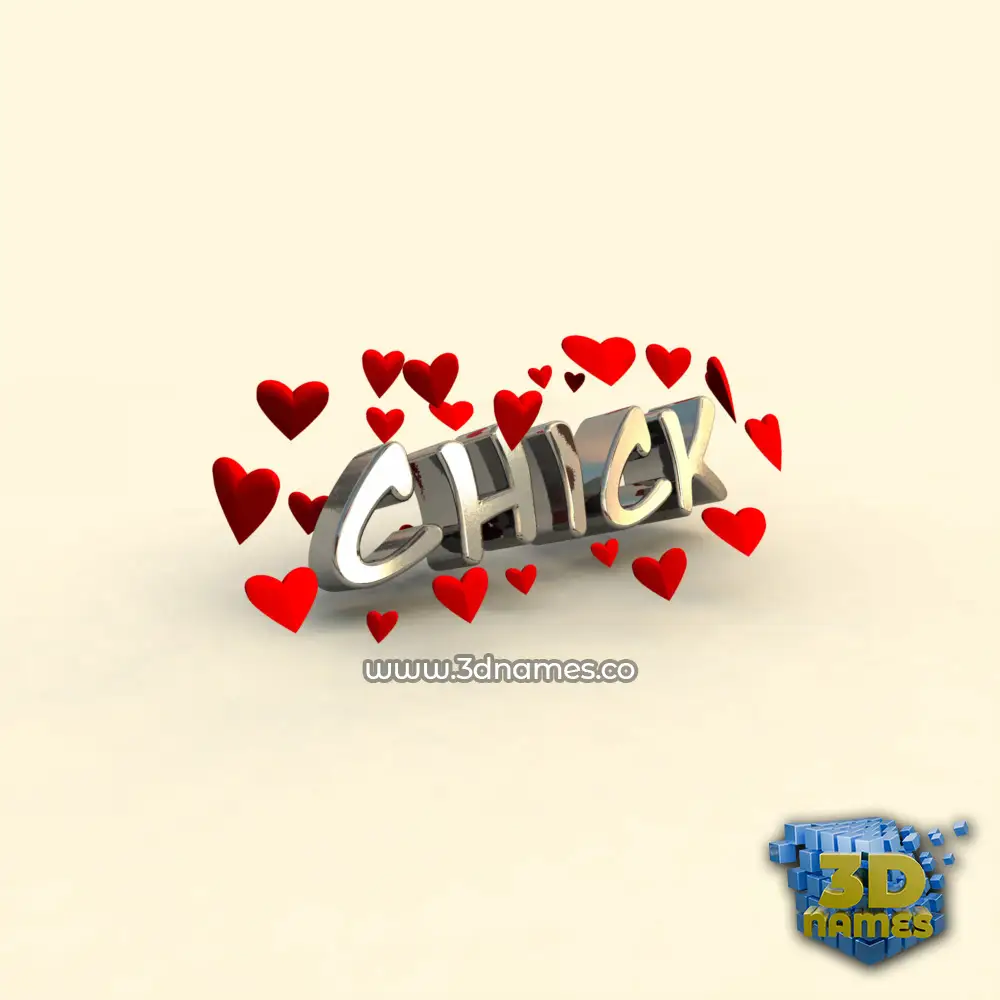 chick in In Love style - 3D name wallpaper