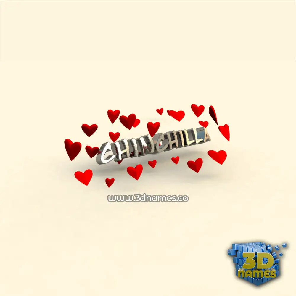 chinchilla in In Love style - 3D name wallpaper