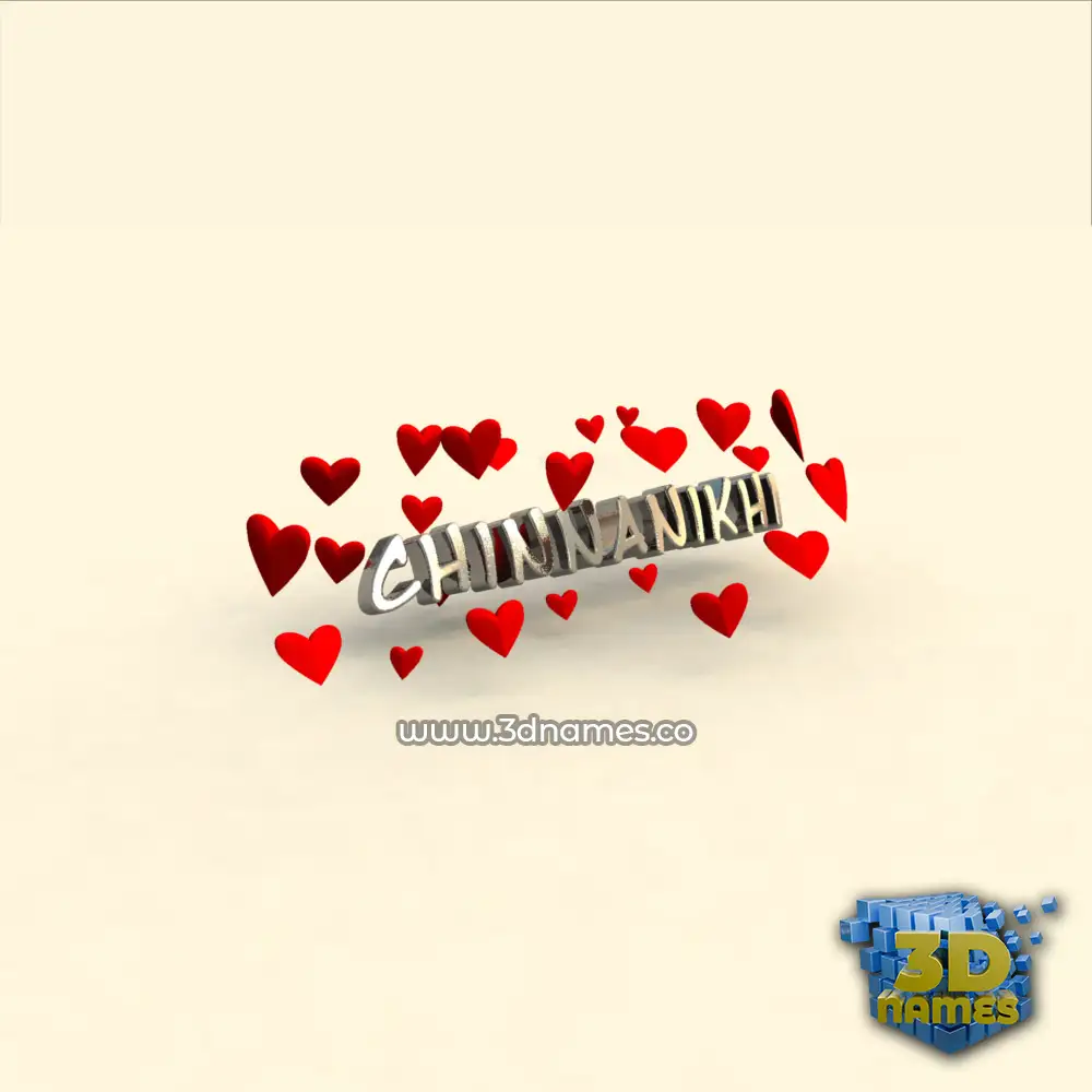 chinnanikhi in In Love style - 3D name wallpaper