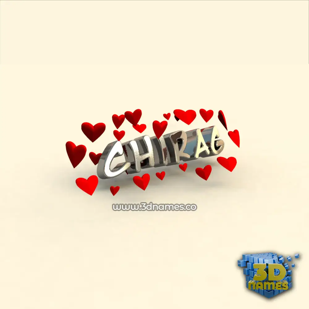 chirag in In Love style - 3D name wallpaper
