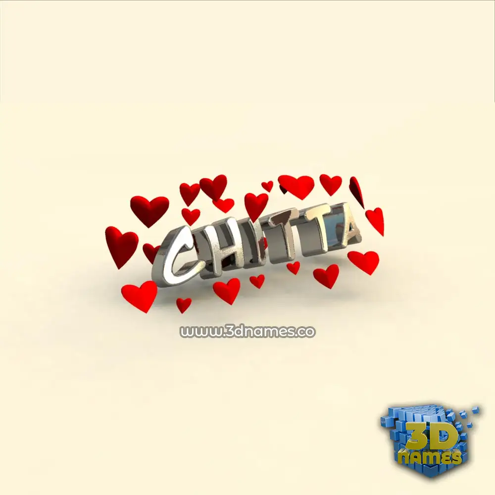 chitta in In Love style - 3D name wallpaper