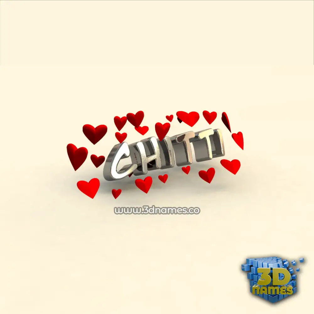 chitti in In Love style - 3D name wallpaper