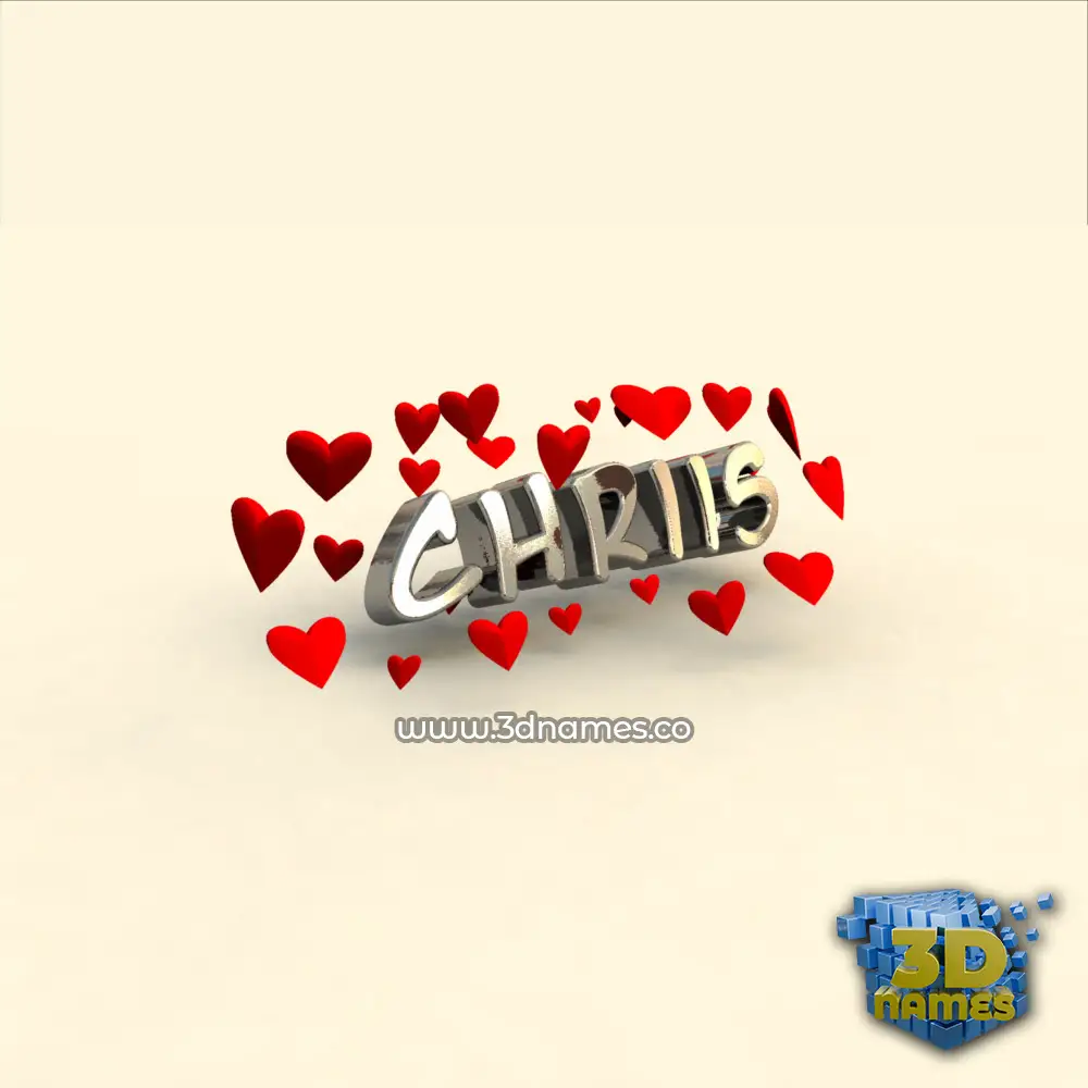 chriis in In Love style - 3D name wallpaper
