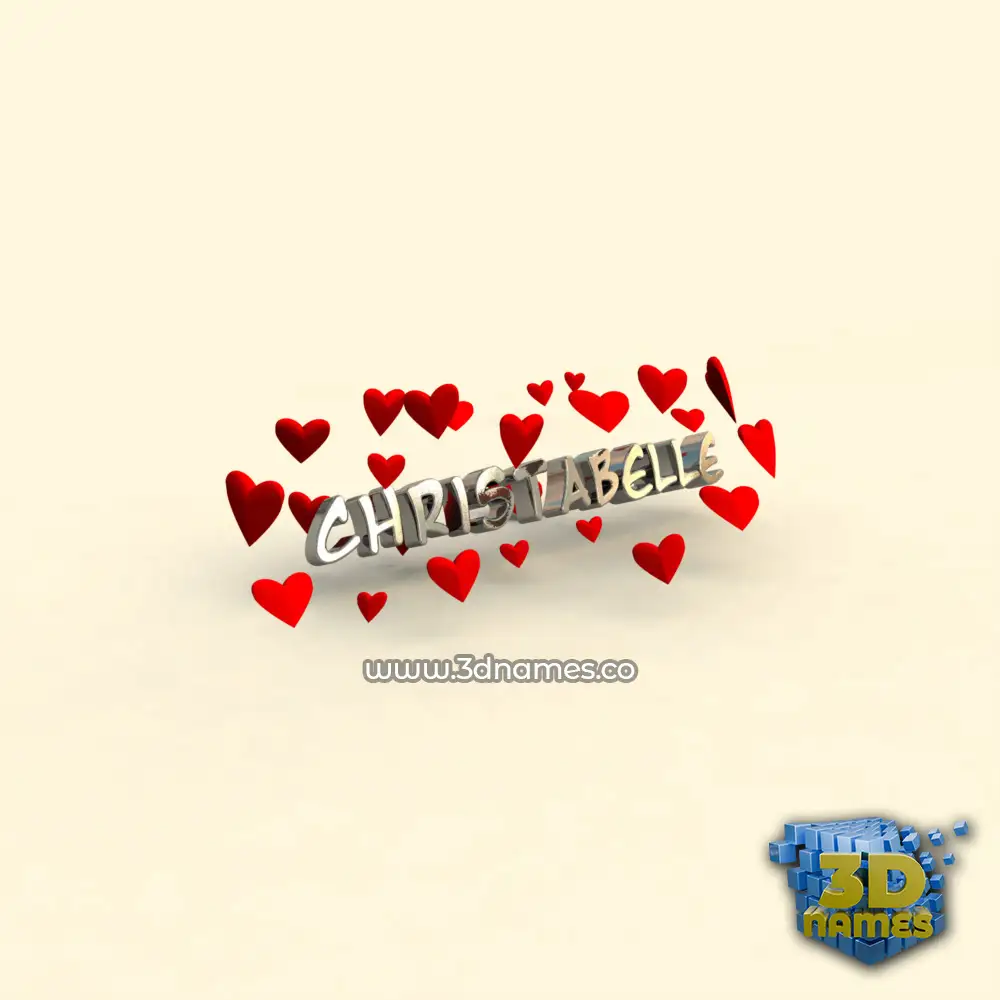 christabelle in In Love style - 3D name wallpaper