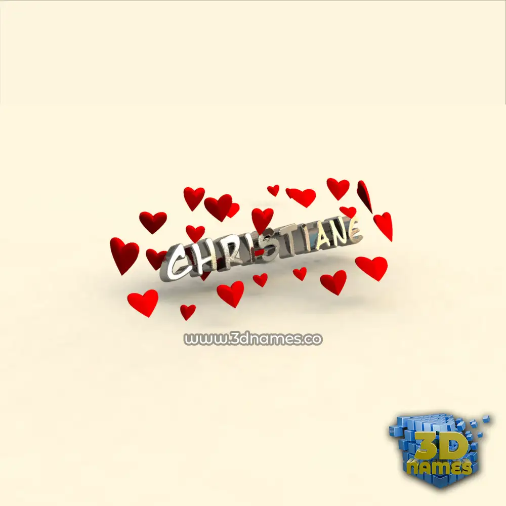 christiane in In Love style - 3D name wallpaper