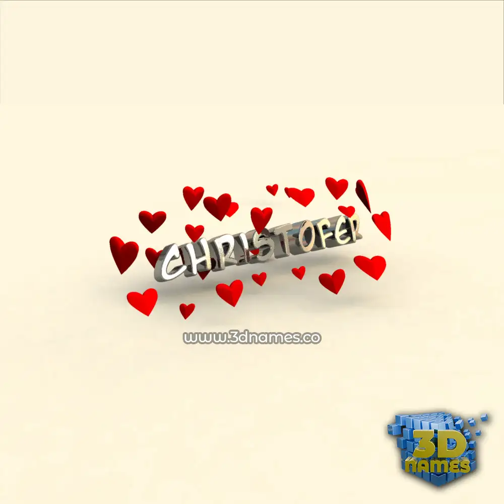christofer in In Love style - 3D name wallpaper