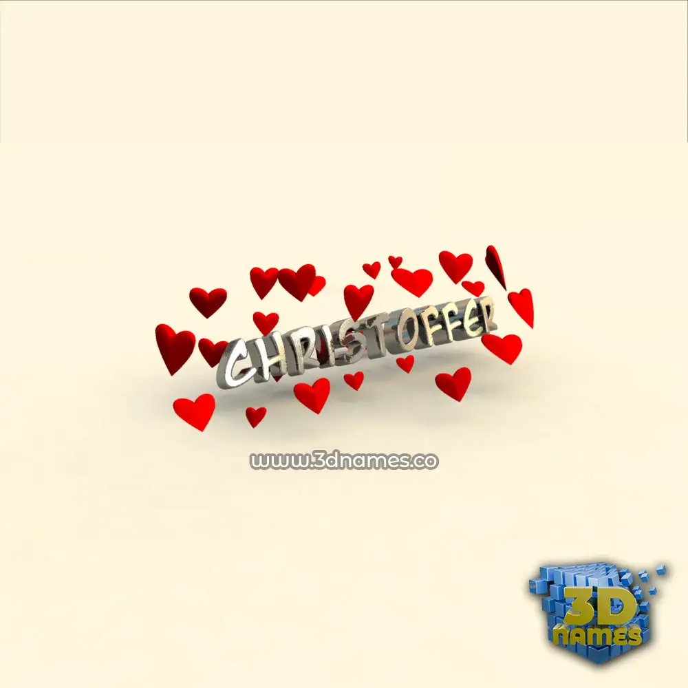 christoffer in In Love style - 3D name wallpaper