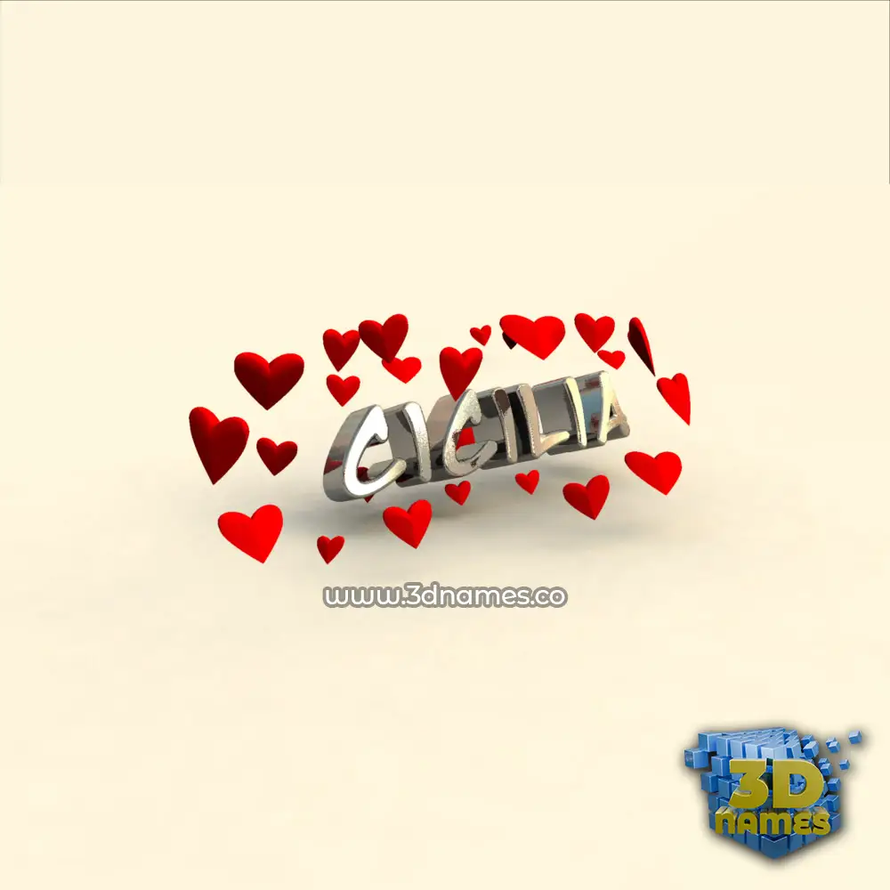 cicilia in In Love style - 3D name wallpaper