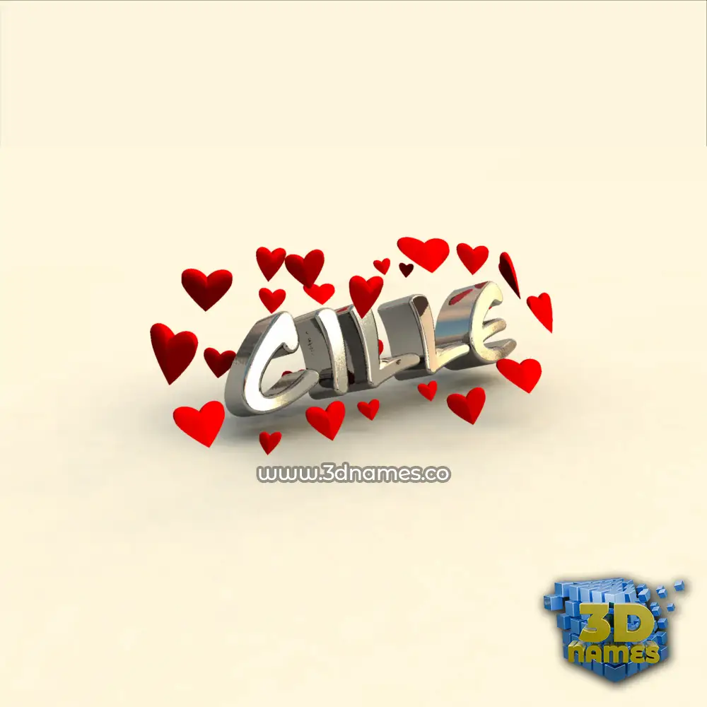 cille in In Love style - 3D name wallpaper