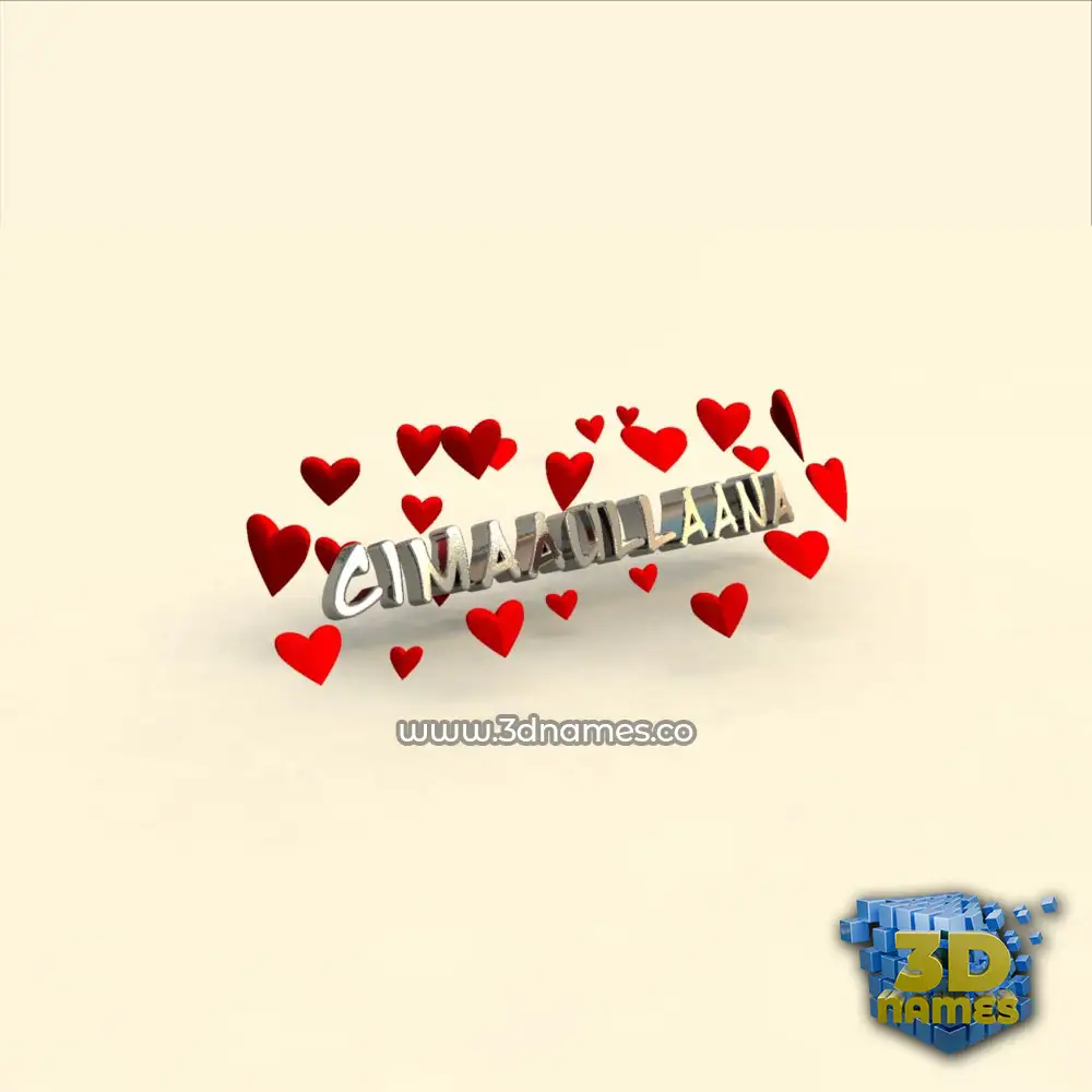 cimaaullaana in In Love style - 3D name wallpaper