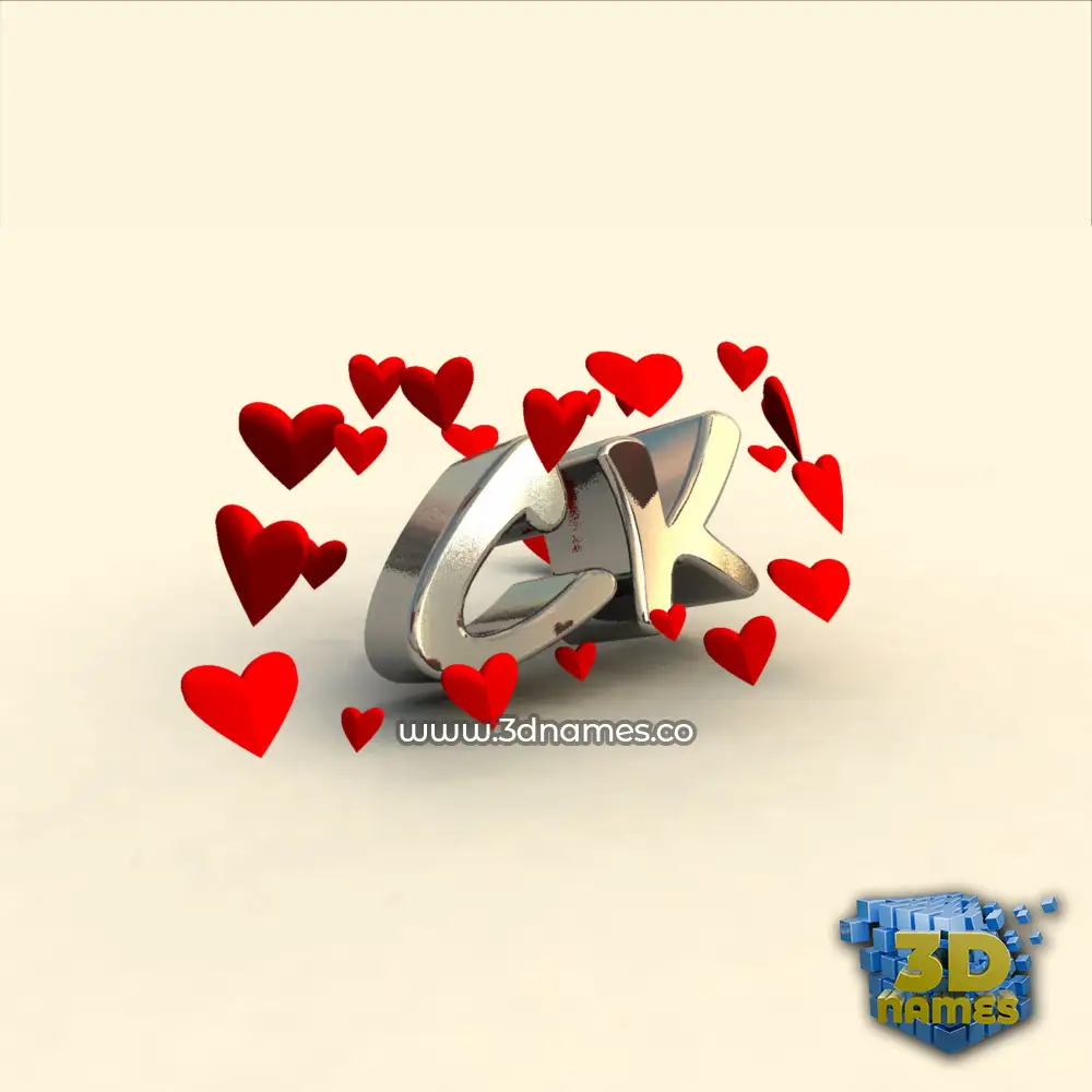 ck in In Love style - 3D name wallpaper