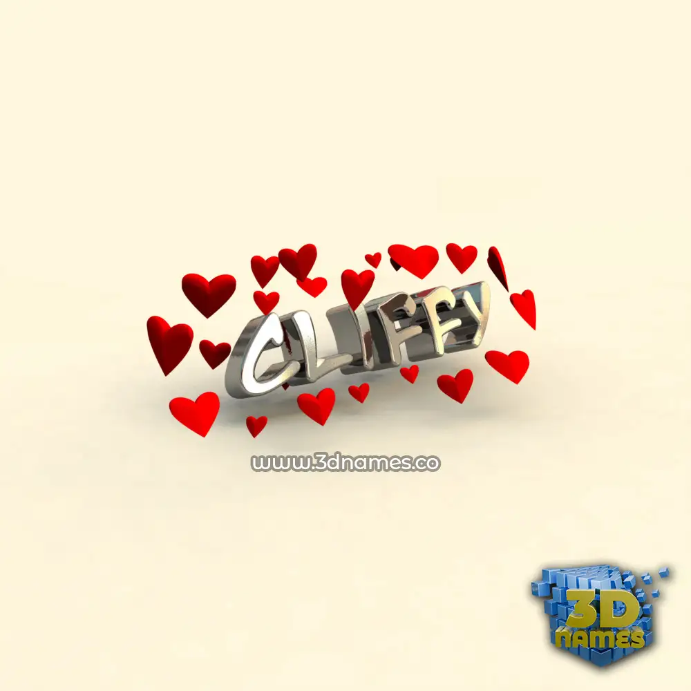 cliffy in In Love style - 3D name wallpaper