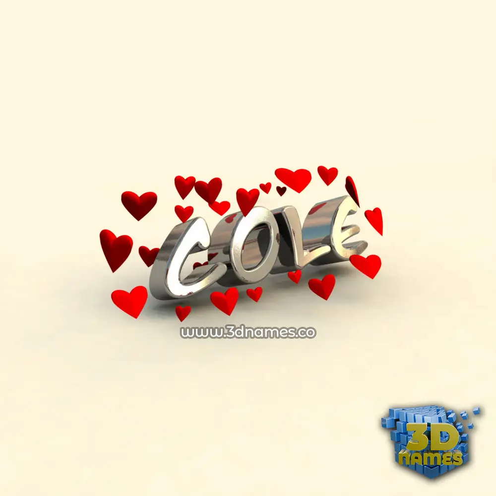 cole in In Love style - 3D name wallpaper
