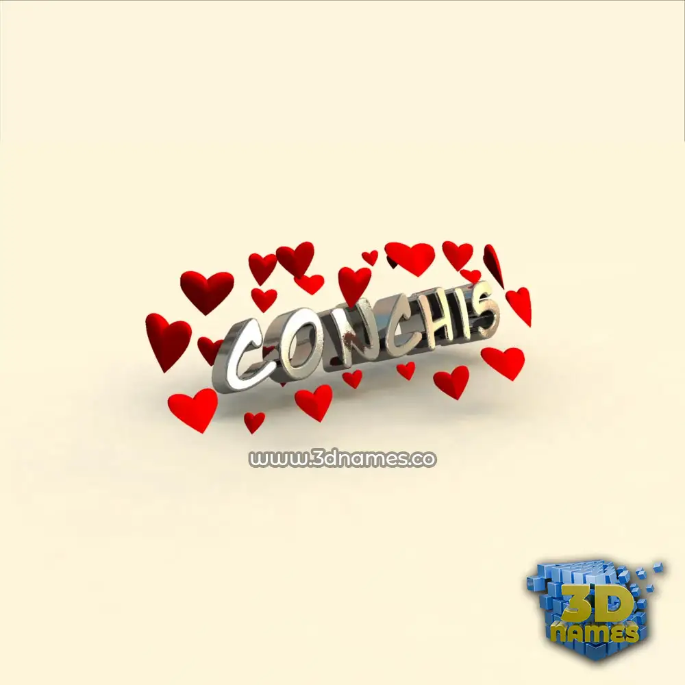 conchis in In Love style - 3D name wallpaper