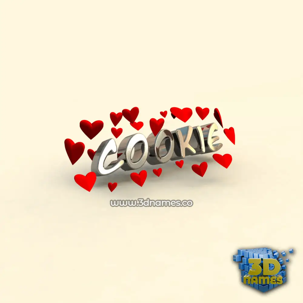 cookie in In Love style - 3D name wallpaper