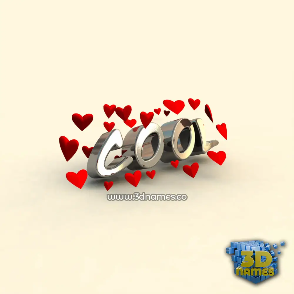 cool in In Love style - 3D name wallpaper