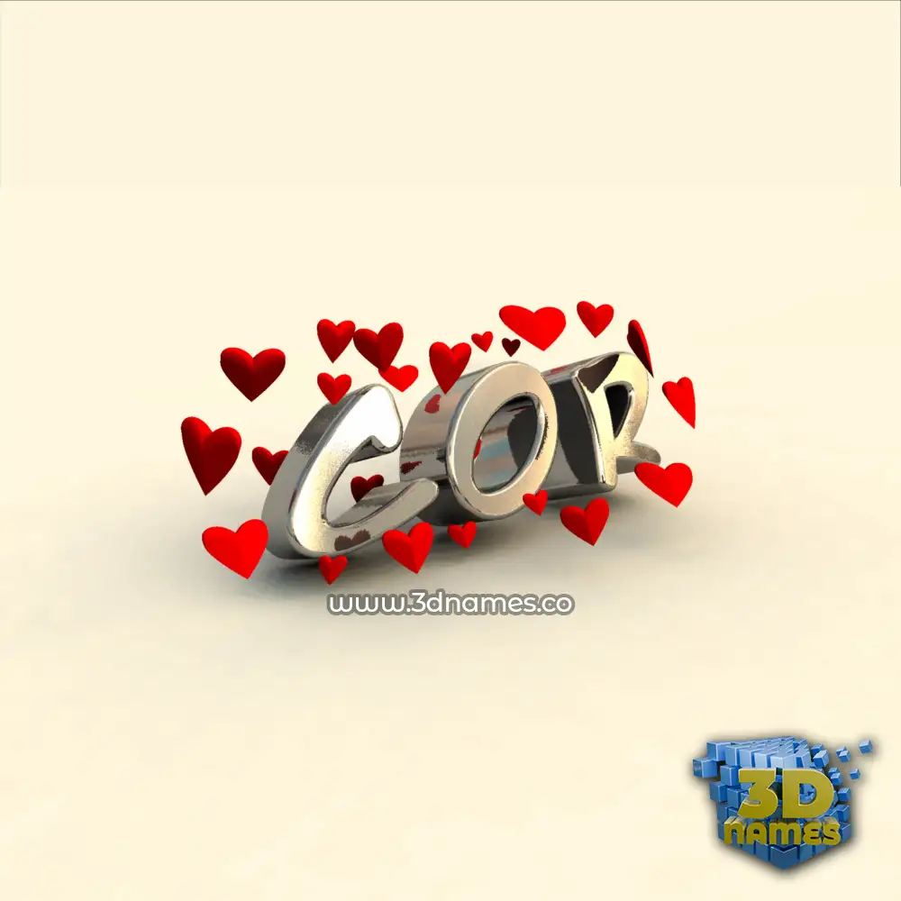 cor in In Love style - 3D name wallpaper