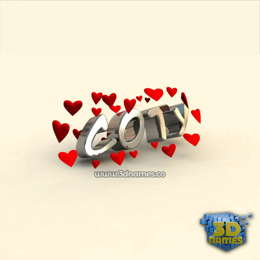 coty in In Love style - 3D name wallpaper