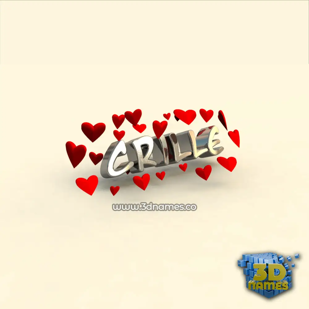 crille in In Love style - 3D name wallpaper