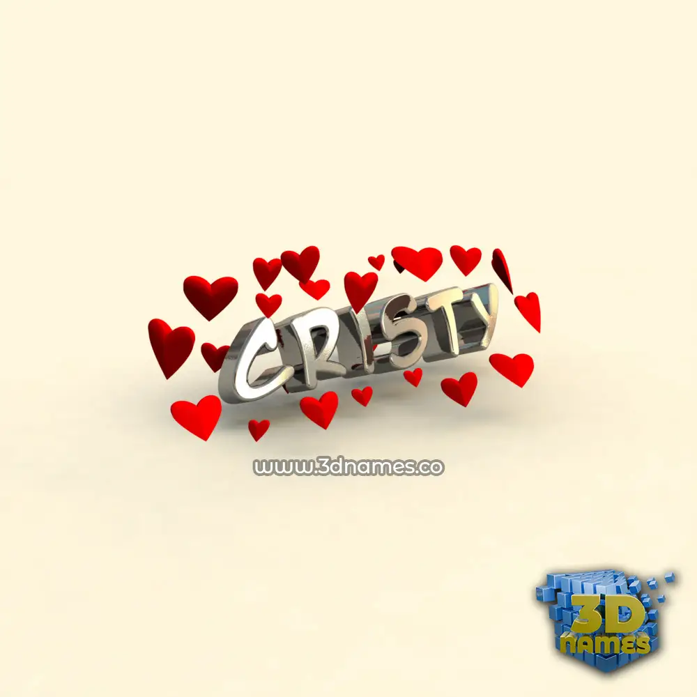 cristy in In Love style - 3D name wallpaper