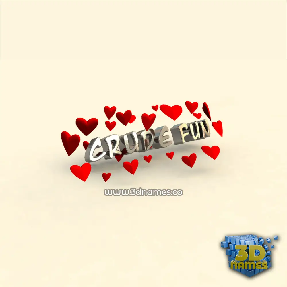 crude fun in In Love style - 3D name wallpaper