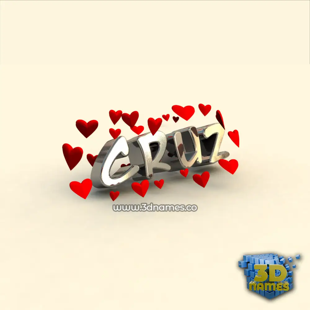 cruz in In Love style - 3D name wallpaper