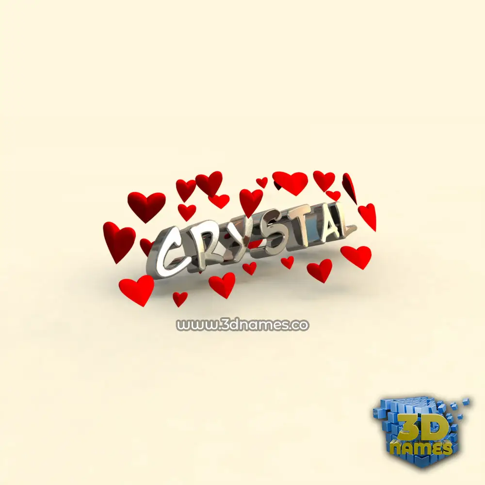 crystal in In Love style - 3D name wallpaper
