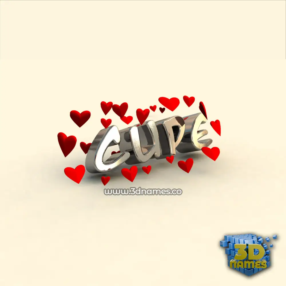cupe in In Love style - 3D name wallpaper