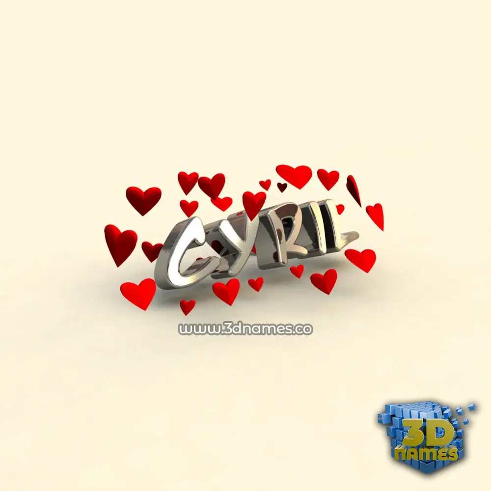 cyril in In Love style - 3D name wallpaper