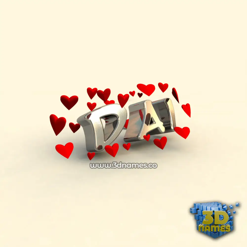 dai in In Love style - 3D name wallpaper