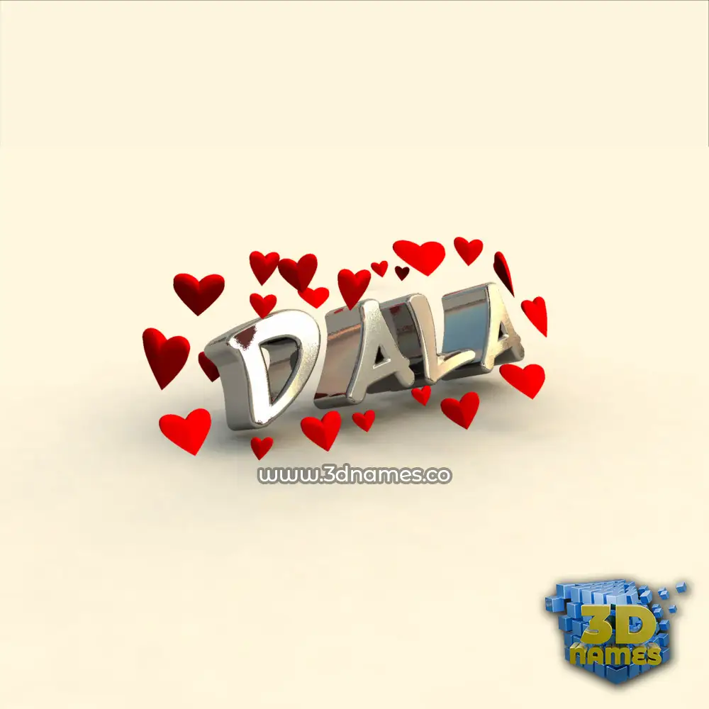 dala in In Love style - 3D name wallpaper