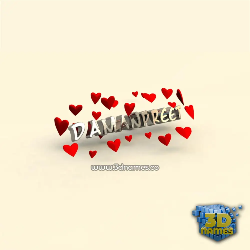 damanpreet in In Love style - 3D name wallpaper