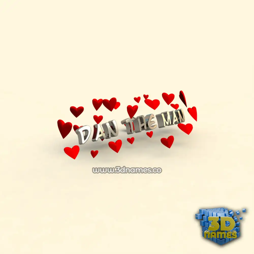 dan the man in In Love style - 3D name wallpaper