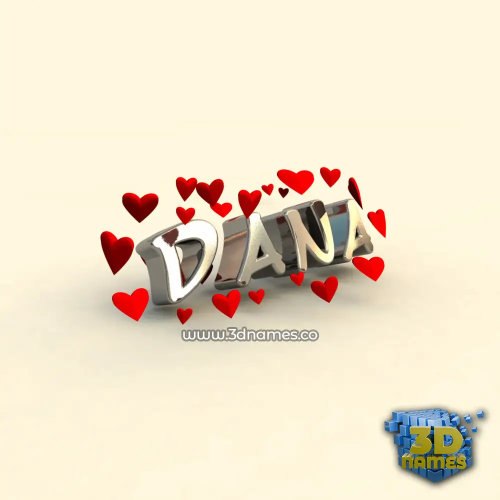 dana in In Love style - 3D name wallpaper