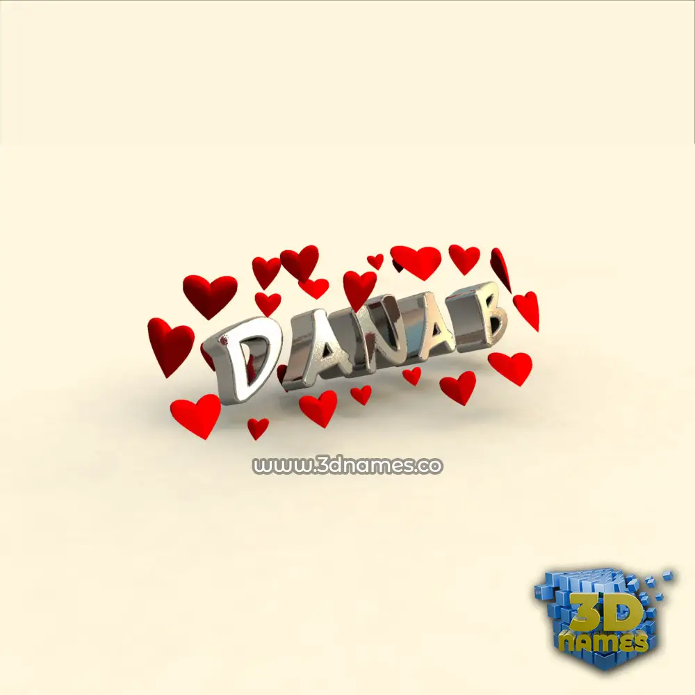 dana b in In Love style - 3D name wallpaper