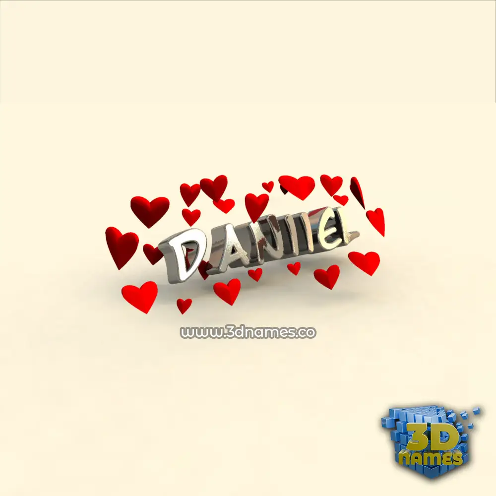 daniiel in In Love style - 3D name wallpaper