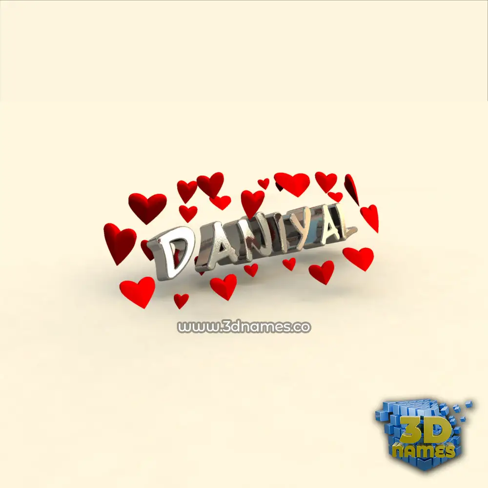 daniyal in In Love style - 3D name wallpaper