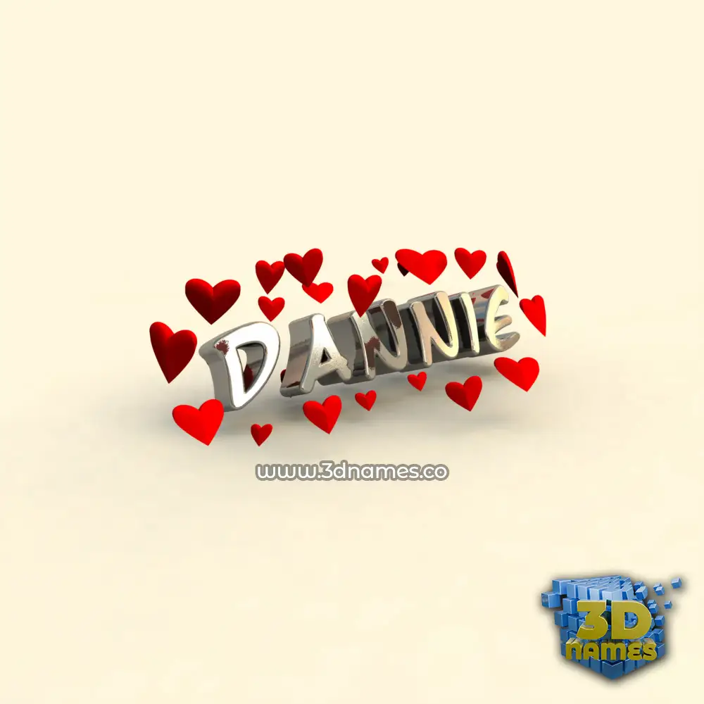 dannie in In Love style - 3D name wallpaper