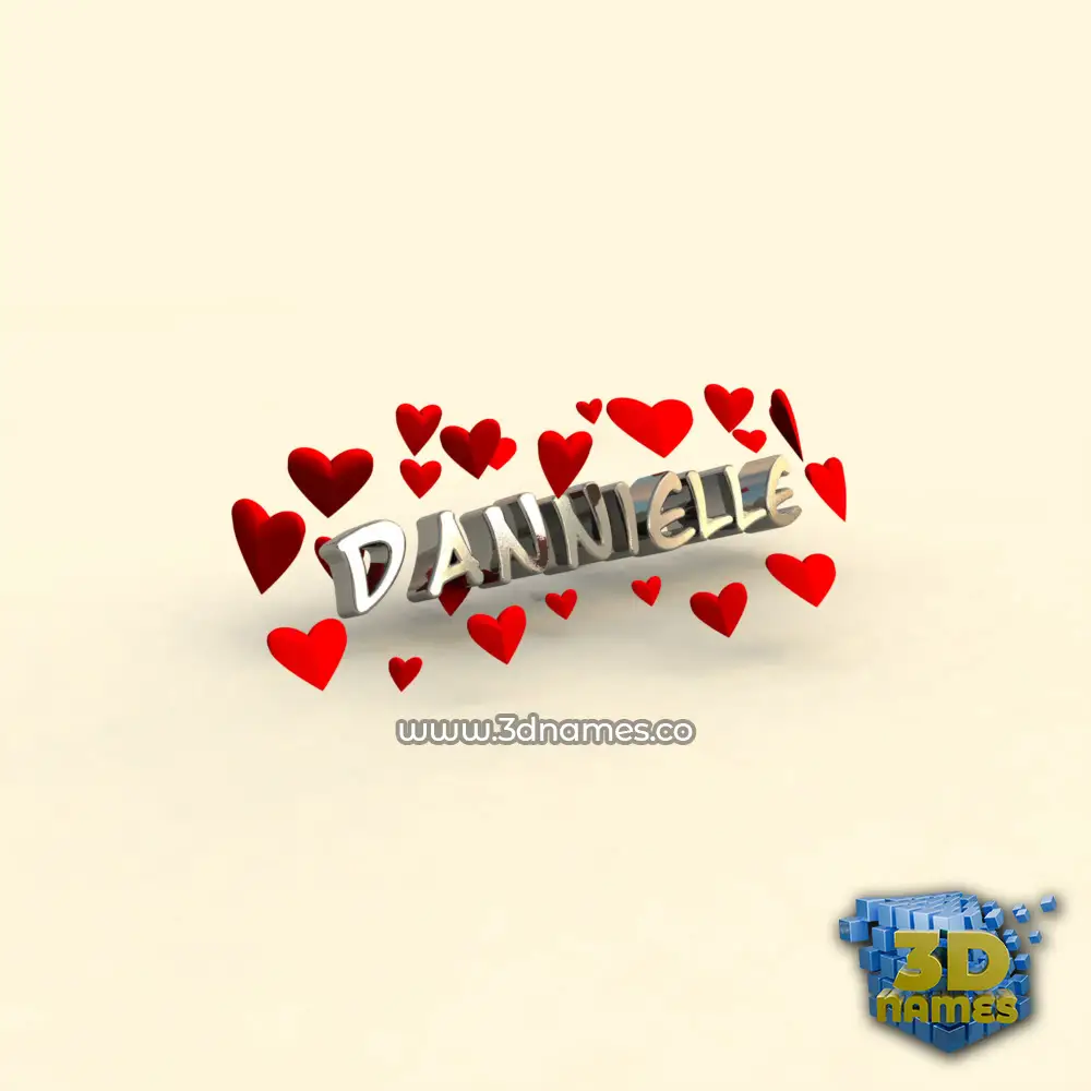 dannielle in In Love style - 3D name wallpaper